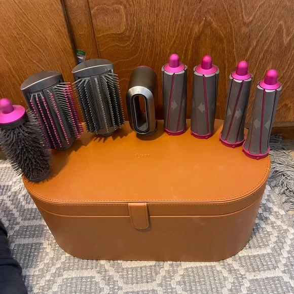 Dyson Airwrap (1st Generation) Fuchsia/Nickel with all attachments and case